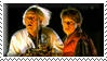 A stamp with a screenshot of Dr. Emmett Brown and Marty McFly from Back to the Future