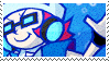 A stamp featuring artwork of MZD from Pop'n Music