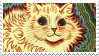 A stamp featuring a piece of artwork by Louis Wain