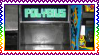 A stamp featuring a photo of the Polybius arcade cabinet